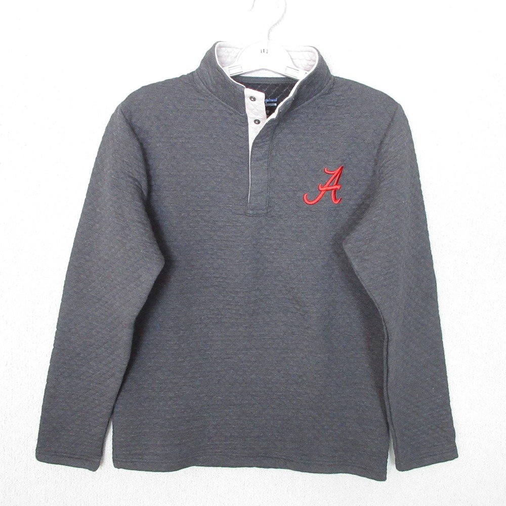 Champion Alabama Crimson Tide Pullover Gray Quilted Sweatshirt Men's Small